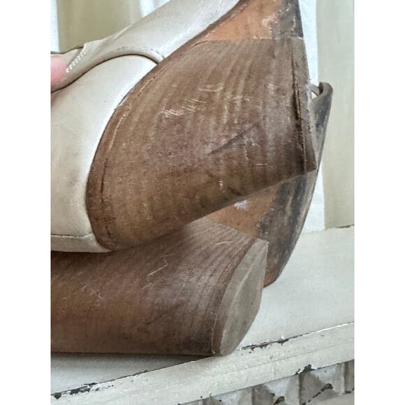 Free People Brayden Western Boots  Leather Pewter Tip Ivory Bone sz 39, Italy - Picture 2 of 13